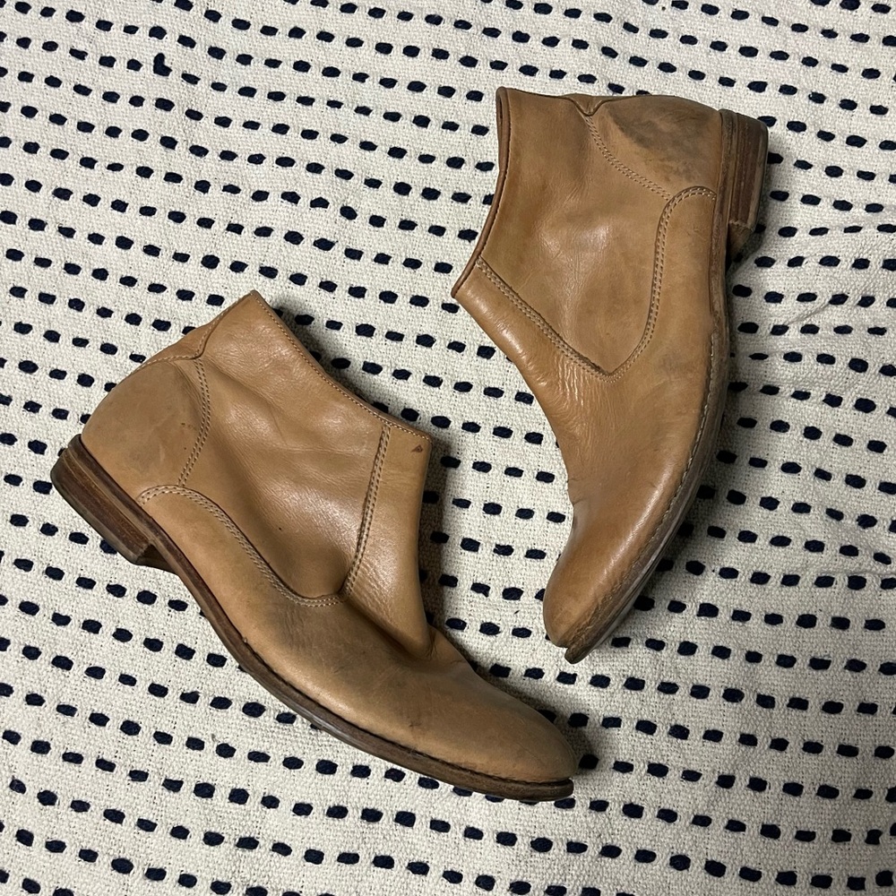 Matisse Leather Ankle Boots Booties Tan Round Toe Sz 9
